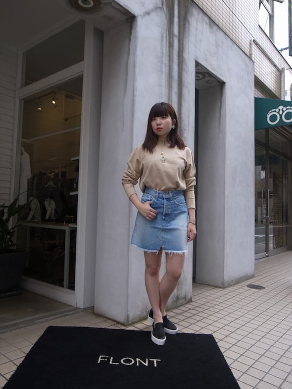 RonHerman VINTAGEのデニムスカートを使った人気ファッション