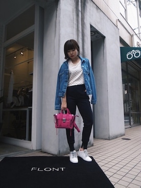 「Acne Studios（アクネストゥディオズ）のアイテム（デニムジャケット）」を使った、FLONT STAFF さん（レディース・155cm）の夏コーディネート