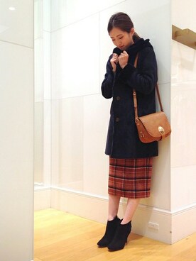 「Khaju（カージュ）のアイテム（その他アウター）」を使った、原さん（レディース・159cm）の秋コーディネート