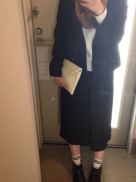 「URBAN RESEARCH ROSSO WOMEN（アーバンリサーチ　ロッソ）のアイテム（ピーコート）」を使った、みじろさん（レディース・158cm）の冬コーディネート