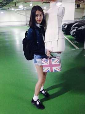 「school」｜「アイテム（その他シューズ）」を使った、チュン さん（レディース・155cm）の秋コーディネート