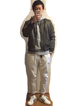 「And A（アンドエー）のアイテム（ジャケット/アウター）」を使った、kochaさん（メンズ・180cm）の春コーディネート