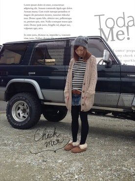 「Abercrombie&Fitch（アバークロンビーアンドフィッチ）のアイテム（ニットキャップ/ビーニー）」を使った、kana♡さん（レディース・163cm）の秋コーディネート