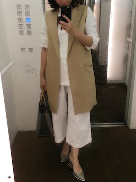 「FABIO RUSCONI（ファビオルスコーニ）のFABIO RUSCONI ポインテッドパンプス◆（パンプス、グレー系）」を使った、waiさん（レディース・151cm）の春コーディネート