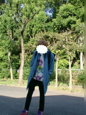 「アイテム（ステンカラーコート）」を使った、まっしゅとみー。さん（メンズ・168cm・10代）の春コーディネート