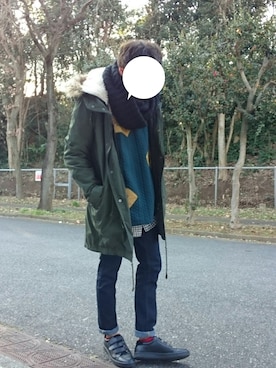 「ベルクロ」｜まっしゅとみー。さん（メンズ・168cm・10代）の冬コーディネート