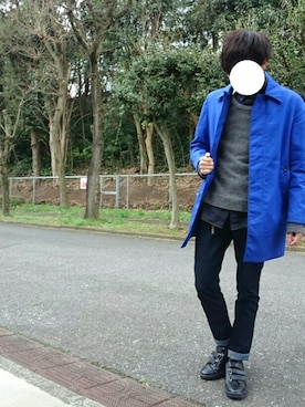 「アイテム（ステンカラーコート）」を使った、まっしゅとみー。さん（メンズ・168cm・10代）の春コーディネート