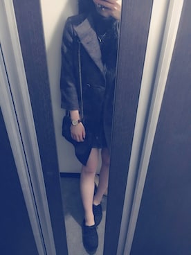 「ペタンコ靴」｜「アイテム（その他アウター）」を使った、はるるさん（レディース・153cm）の春コーディネート