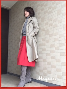 「アイテム（トレンチコート）」を使った、みずきMizukiさん（レディース・161cm・40代）の春コーディネート