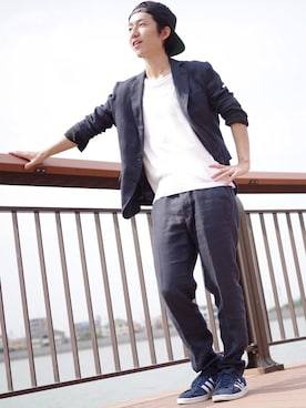 「URBANRESEARCH」｜「アイテム（スラックス）」を使った、masakiさん（メンズ・170cm）の夏コーディネート