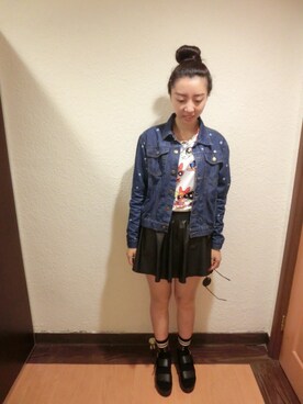 「STYLENANDA（スタイルナンダ）のアイテム（デニムジャケット）」を使った、余瑤さん（レディース・167cm）の夏コーディネート