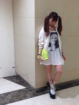 「ロックT」｜「アイテム（ブルゾン）」を使った、NAGISAさん（レディース・160cm）の春コーディネート
