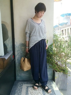 「JOURNAL STANDARD LUXE（ジャーナルスタンダード　ラックス）のアイテム」を使った、journal standard luxe QUARTERLY青山店スタッフさん（レディース・163cm）の夏コーディネート
