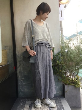 「JOURNAL STANDARD LUXE（ジャーナルスタンダード　ラックス）のアイテム」を使った、journal standard luxe QUARTERLY青山店スタッフさん（レディース・163cm）の夏コーディネート