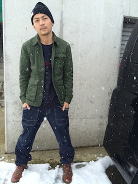 「BACK NUMBER（バックナンバー）のアイテム（スウェット）」を使った、Rad  Studio Designさん（メンズ・171cm）の冬コーディネート