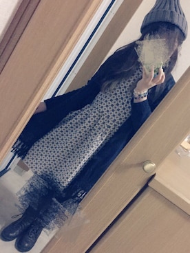「B.L.U.E（ビーエルユーイー）のアイテム（ブーツ）」を使った、suzuさん（レディース・153cm）の冬コーディネート