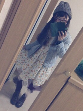 「B.L.U.E（ビーエルユーイー）のアイテム（ブーツ）」を使った、suzuさん（レディース・153cm）の冬コーディネート