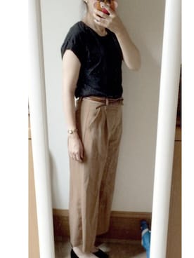 「PLAIN CLOTHING（プレーンクロージング）のアイテム（トップス）」を使った、くらげさん（レディース・161cm）の夏コーディネート