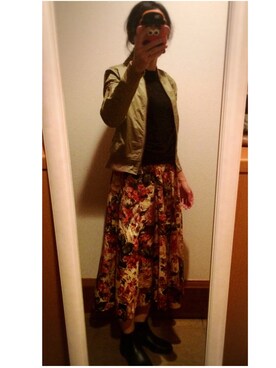 「ZARA（ザラ）のアイテム（ニット/セーター、ブラック系）」を使った、くらげさん（レディース・161cm）の秋コーディネート