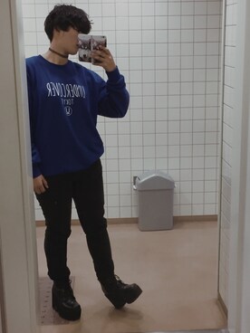 「Undercoverism（アンダーカバイズム）のアイテム（スウェット）」を使った、ﾐｼｬﾝさん（メンズ・164cm）の冬コーディネート