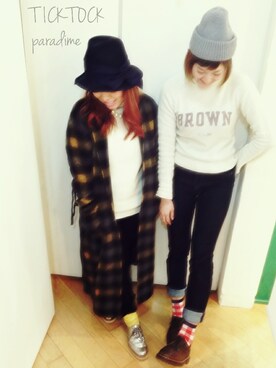 「ロングジャケット」｜TICK-TOCK Paradimeさん（レディース・160cm）の冬コーディネート
