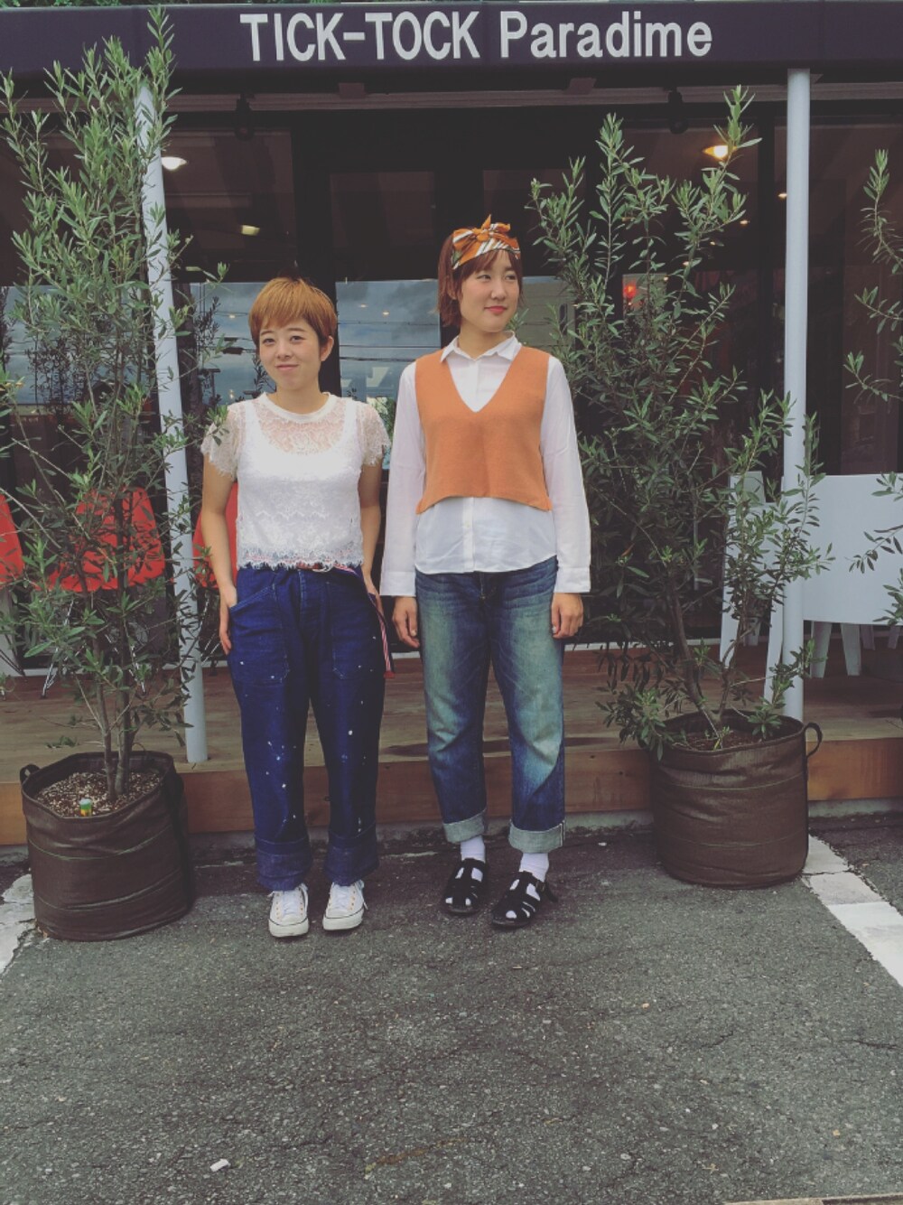 「ticktock、ticktockparadime、ブルックリン風」｜「no brandのアイテム（パンツ、ブルー系）」を使った、TICK-TOCK Paradimeさん（メンズ・170cm）の夏コーディネートの1枚目の写真