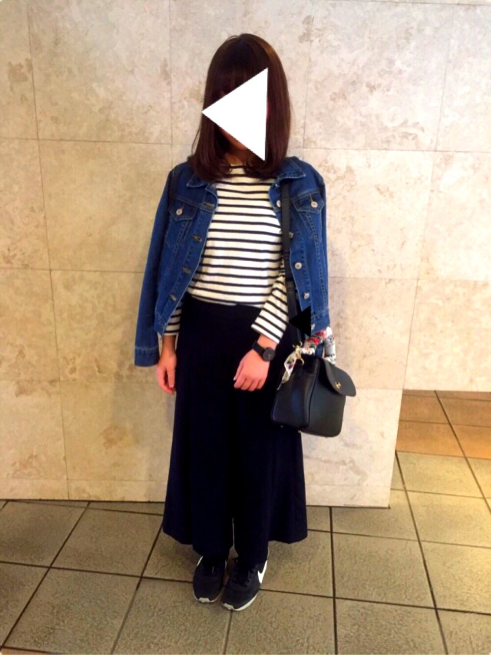 「休日スタイル、シンプル、春、お花見」｜「Mila Owenのアイテム（その他パンツ、ブラック系）」を使った、Rina…♡さん（レディース・152cm）の春コーディネートの1枚目の写真