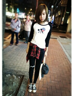 「allstar」｜「アイテム（帽子）」を使った、Fu MI&DeBBy Sistersさん（レディース・163cm）の秋コーディネート