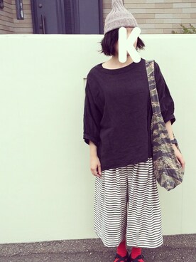 「MASTER&Co（マスターアンドコー）のアイテム（トートバッグ）」を使った、kiiさん（レディース・161cm）の秋コーディネート