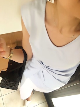 「お買い物」｜「アイテム（ハンドバッグ）」を使った、ERiiNAさん（レディース・166cm）の夏コーディネート