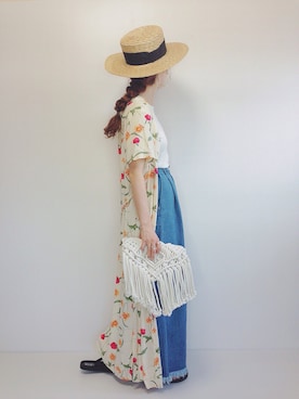 「NANO universe（ナノユニバース）のアイテム（ビーチサンダル）」を使った、noooさん（レディース・155cm）の春コーディネート