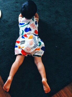 「BOBO CHOSES（ボボショーズ）のアイテム（サロペット/オーバーオール）」を使った、かんたさん（キッズ・90cm）の夏コーディネート
