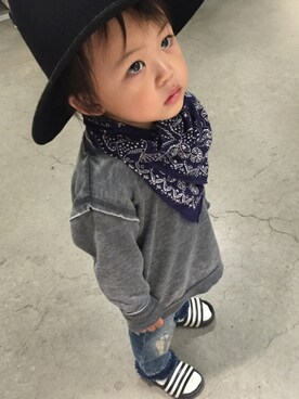 「Original.（オリジナル）のアイテム（帽子）」を使った、HBKさん（キッズ・90cm）の夏コーディネート