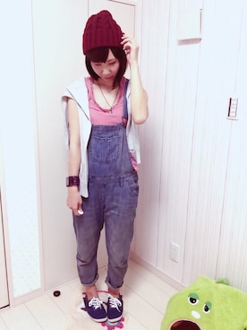 「サロペ部夏祭り♡」｜「アイテム（その他）」を使った、えさん（レディース・158cm）の夏コーディネート