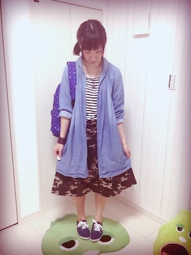 「服バカ」｜「アイテム（シャツワンピース）」を使った、えさん（レディース・158cm）の夏コーディネート
