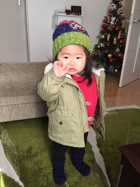 「アイテム（モッズコート）」を使った、あみぃ さん（キッズ・80cm）の冬コーディネート