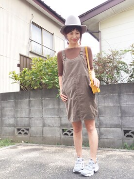 「ハグマグ」｜「アイテム（オールインワン・サロペット）」を使った、あみぃ さん（レディース・163cm）の夏コーディネート