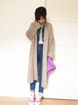 「ハグマグ」｜「アイテム（その他アウター）」を使った、あみぃ さん（レディース・163cm）の冬コーディネート