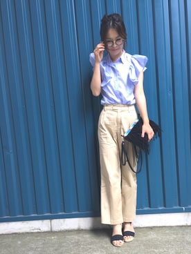 「UP START（アップスタート）のアイテム」を使った、あみぃ さん（レディース・163cm）の夏コーディネート