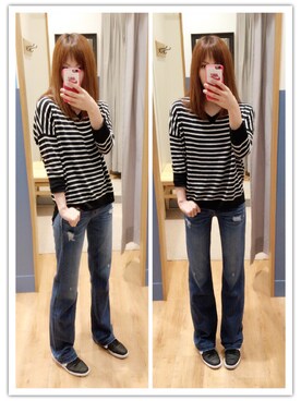 「NIKE（ナイキ）のNIKE/ナイキ グランドテラス 654495（スニーカー）」を使った、もっちー♡さん（レディース・161cm）の春コーディネート