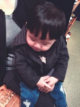 「uniのアイテム」を使った、DOUDOUDONUTさん（キッズ・80cm）の春コーディネート