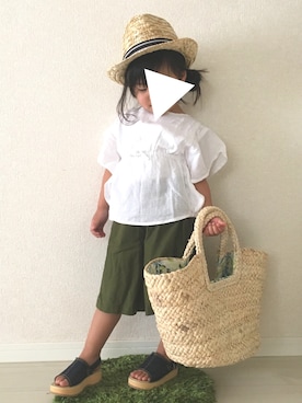 「OSHKOSH（オシュコシュ）のアイテム（サンダル）」を使った、hiさん（キッズ・100cm）の夏コーディネート