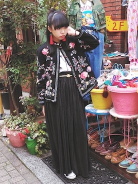 「タッセル」｜「アイテム（その他アウター）」を使った、みあさん（レディース・163cm）の冬コーディネート