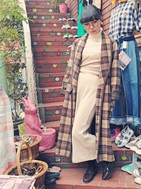 「SUPER（スーパー）のアイテム（トップス）」を使った、みあさん（レディース・163cm）の春コーディネート