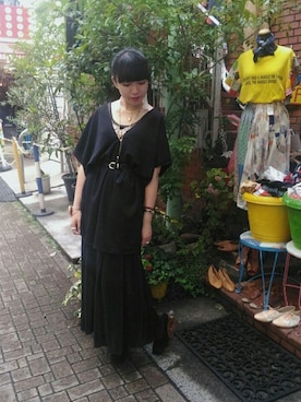 「BEAMS（ビームス）のアイテム（ピアス（両耳用））」を使った、みあさん（レディース・163cm）の夏コーディネート