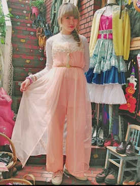 「VINTAGE（ヴィンテージ）のアイテム（アンダーウェア）」を使った、みあさん（レディース・163cm）の秋コーディネート