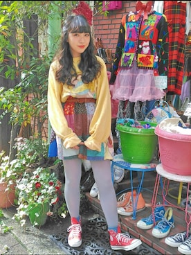 「キルトスカート」｜「アイテム（スウェット）」を使った、みあさん（レディース・163cm）の秋コーディネート