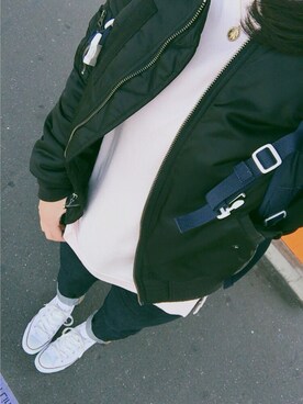 「アイテム（MA-1）」を使った、chiiさん（レディース・152cm・20代）の春コーディネート