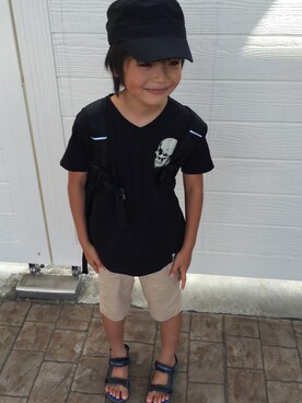 「GASBAG（ガスバッグ）のアイテム」を使った、イヴさん（キッズ・140cm）の夏コーディネート