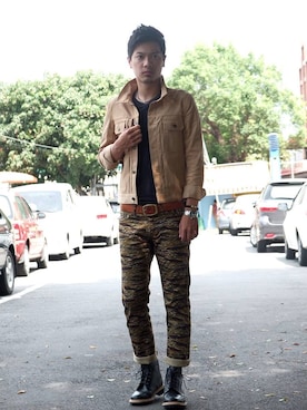 「Loake（ローク）のアイテム」を使った、FINDSHOPさん（メンズ・175cm）の春コーディネート